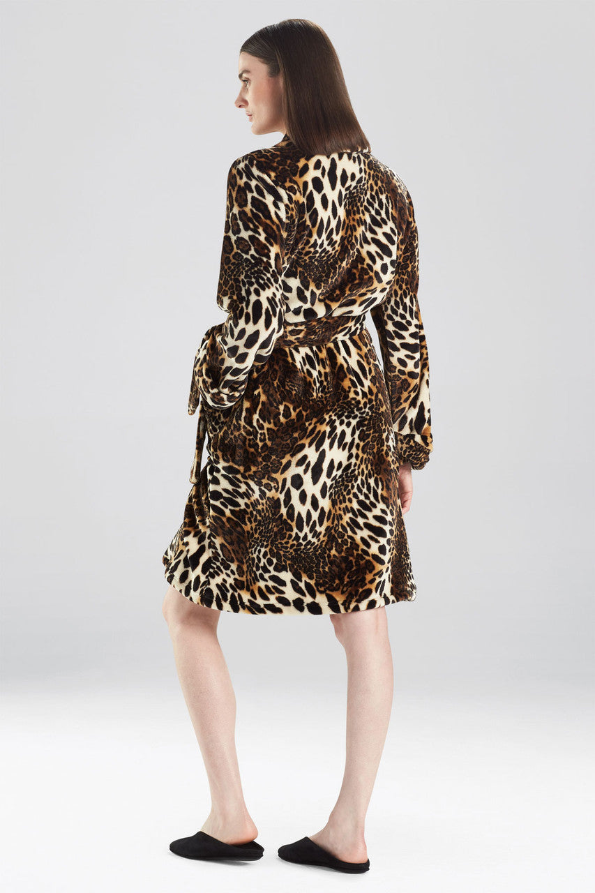 Buy Plush Leopard Cozy Robe in Chestnut Online Chestnut