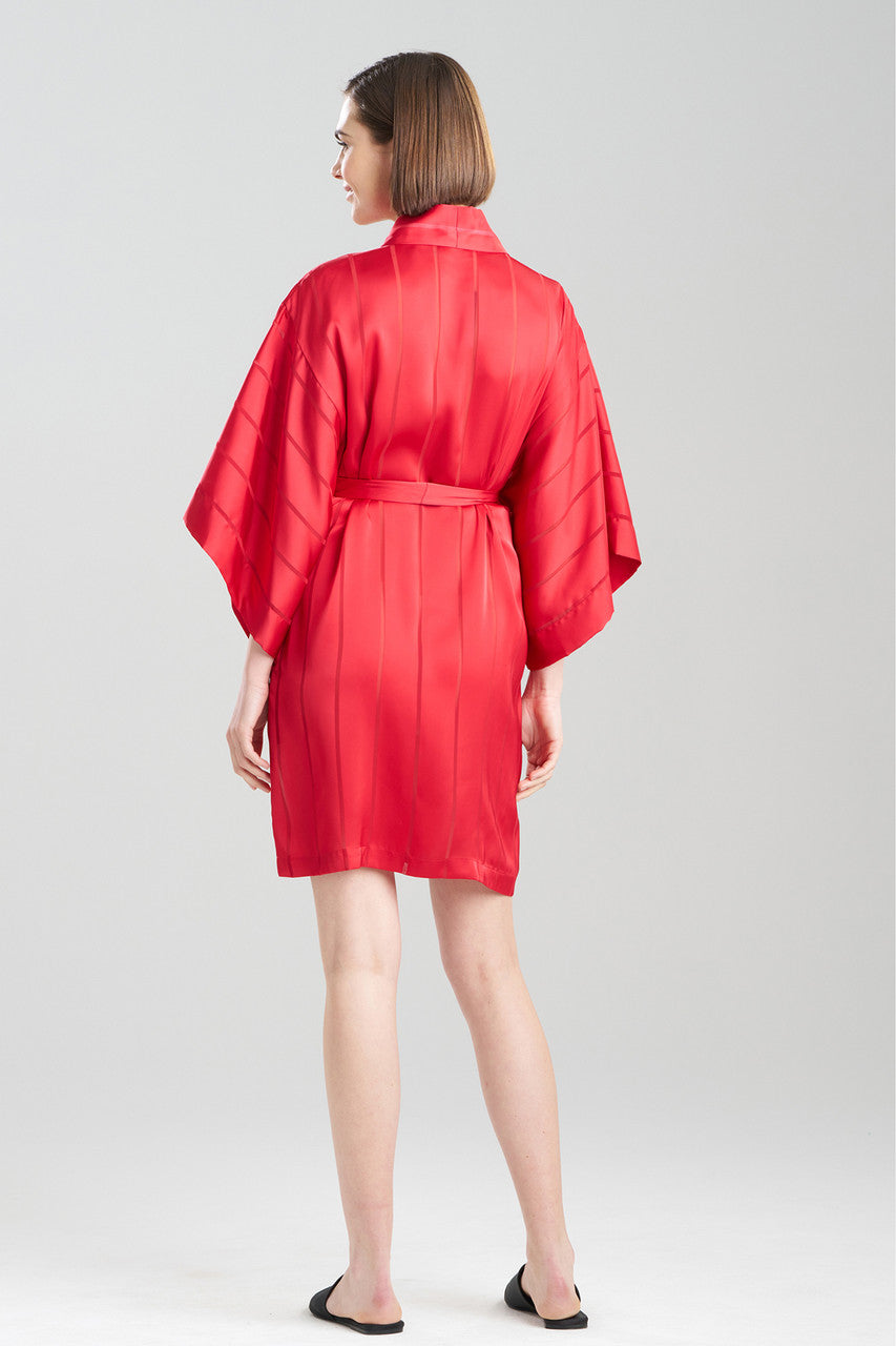 Buy Sheer Stripe Jacquard Wrap in Brocade Red Online Brocade Red