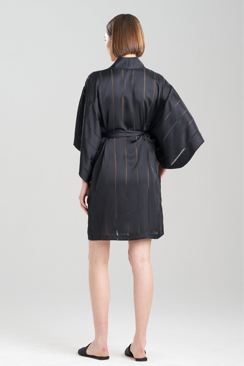 Buy Sheer Stripe Jacquard Wrap in Black Online Black