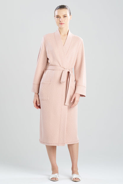 Quilted Geo Knit Jacquard Robe Pink Mist