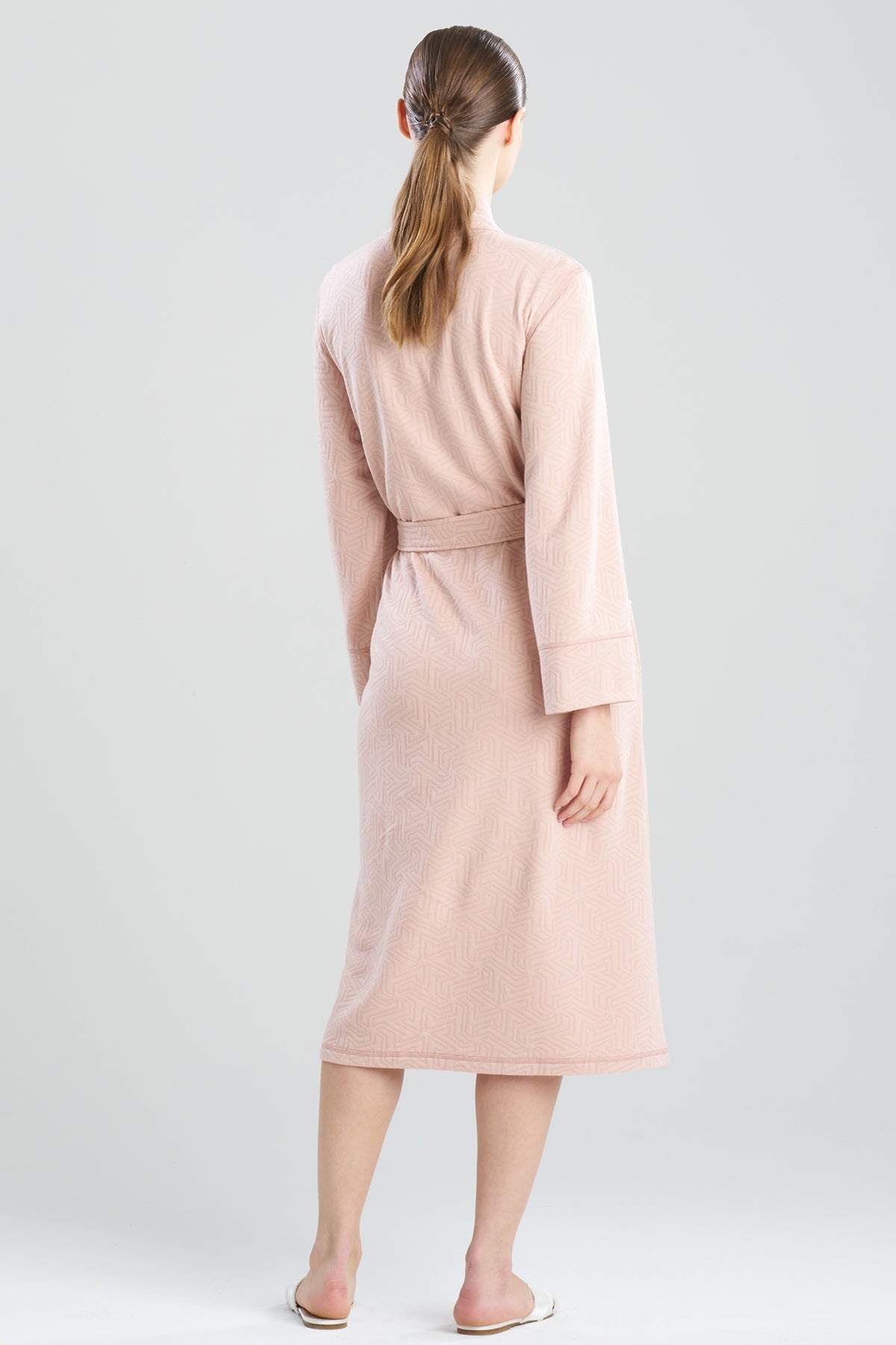 Quilted Geo Knit Jacquard Robe Pink Mist