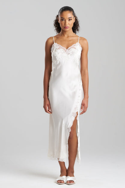 Buy Lolita Lace Slit Gown in Warm White Online Warm White