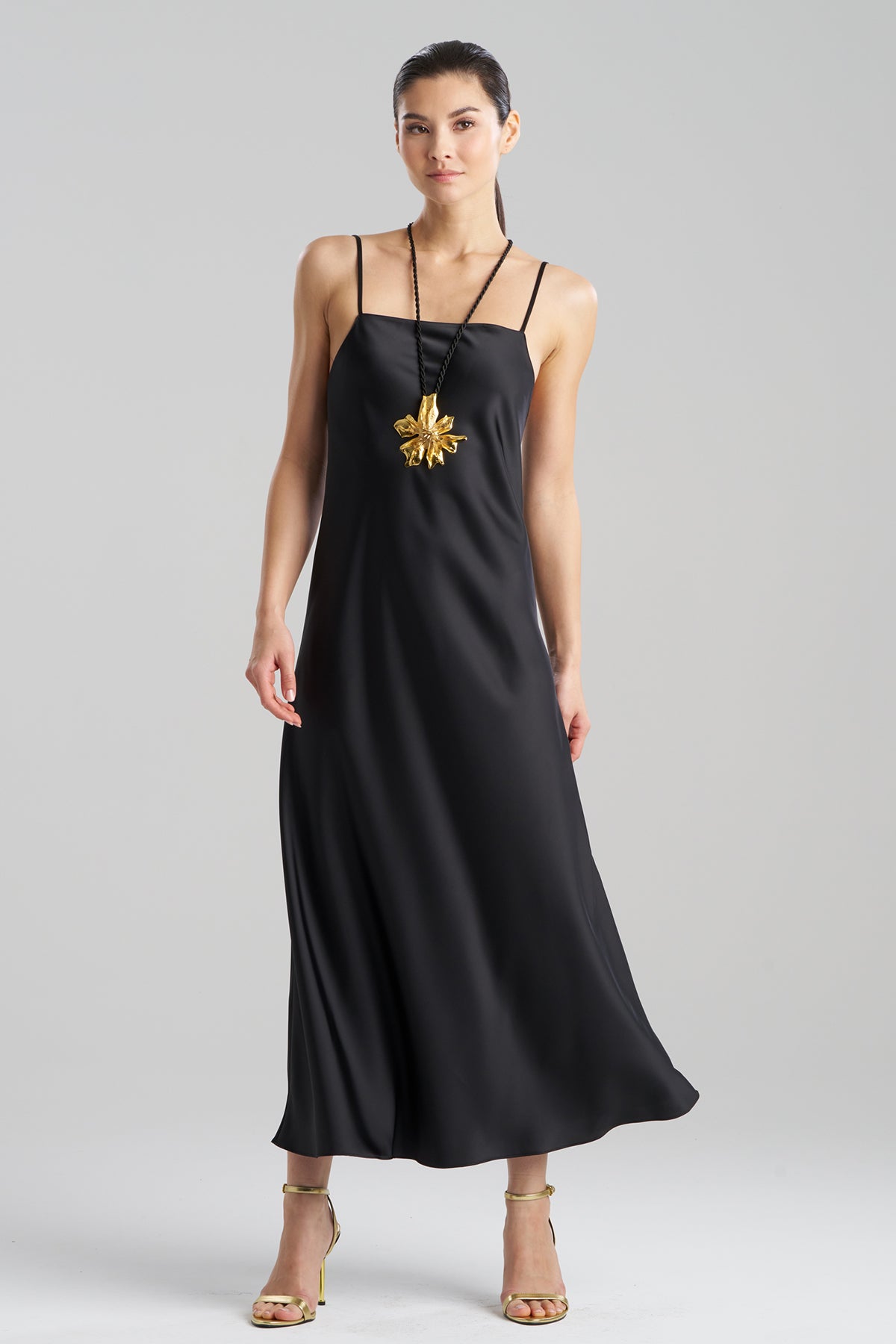 Luxe Charmeuse Slip Dress Black