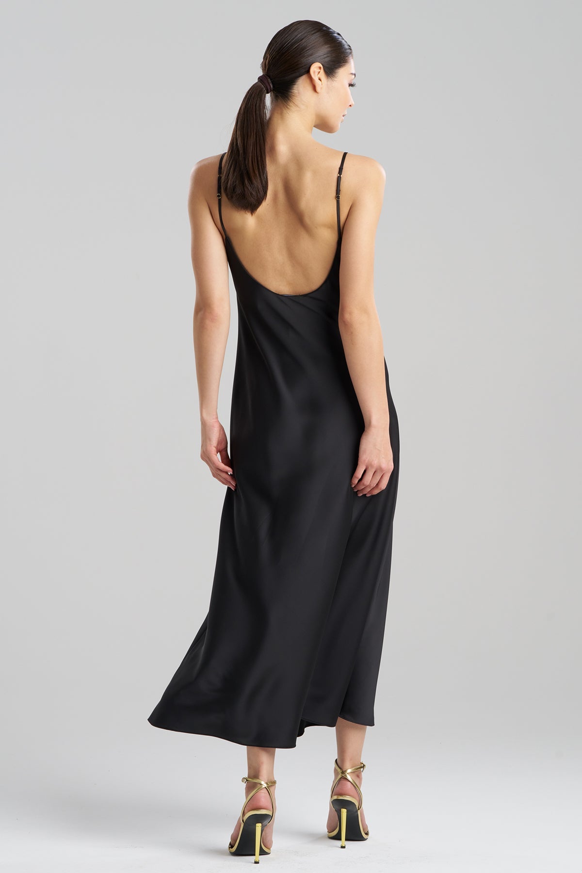 Luxe Charmeuse Slip Dress Black