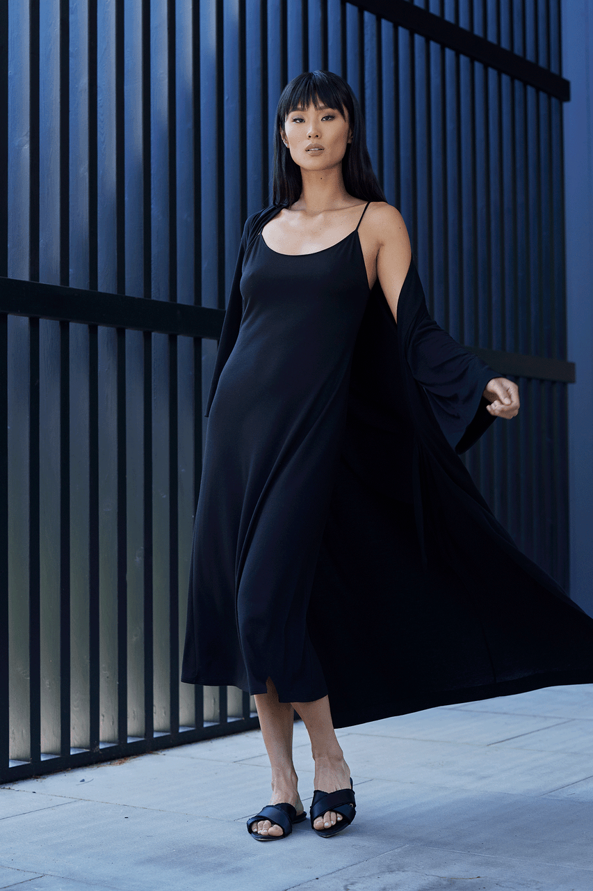 Buy Shangri-La TENCEL™ Gown in Black Online Black