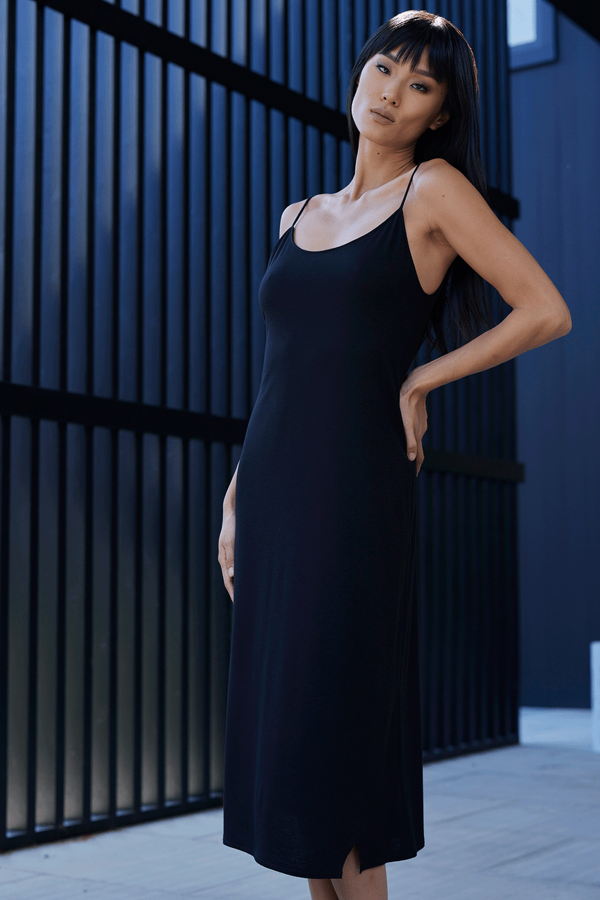 Buy Shangri-La TENCEL™ Gown in Black Online Black