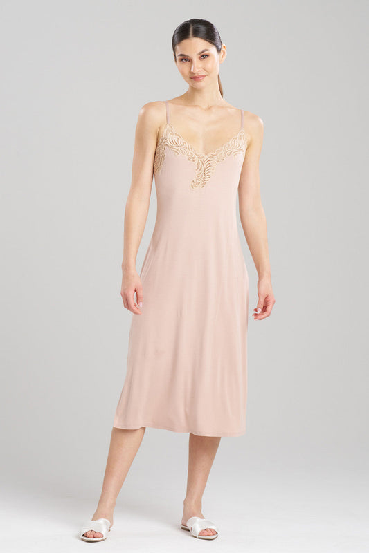 Buy Feathers Essentials Lenzing™ Ecovero™ Viscose Lace Slip Dress in Café Online Café