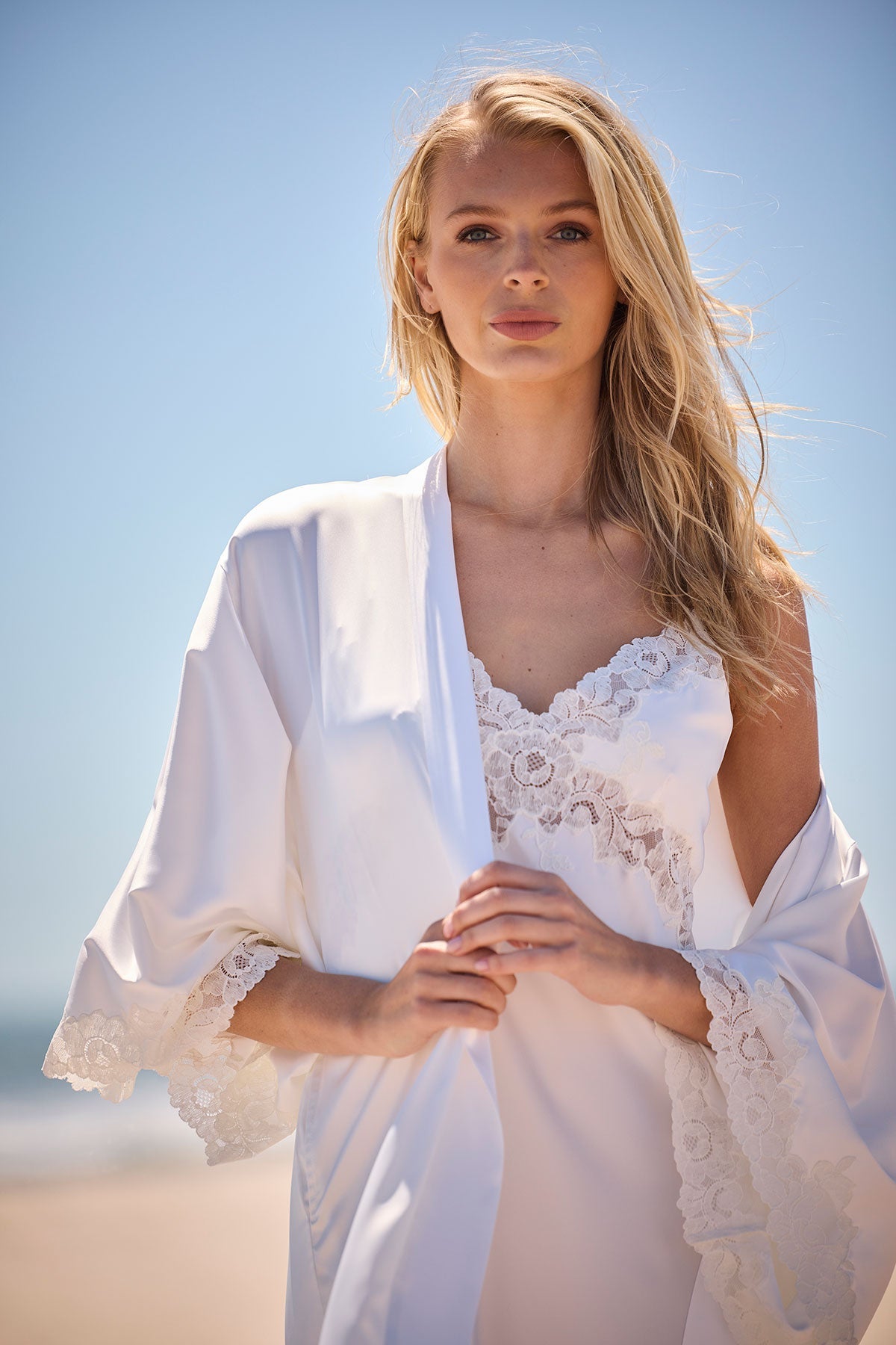 Peony Glamour Slip Dress Warm White