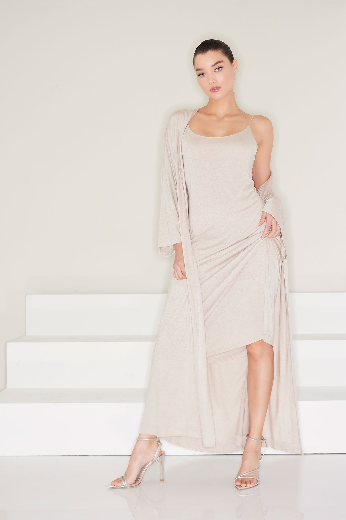 Buy Shangri-La TENCEL™ Gown in Cashmere Online Cashmere