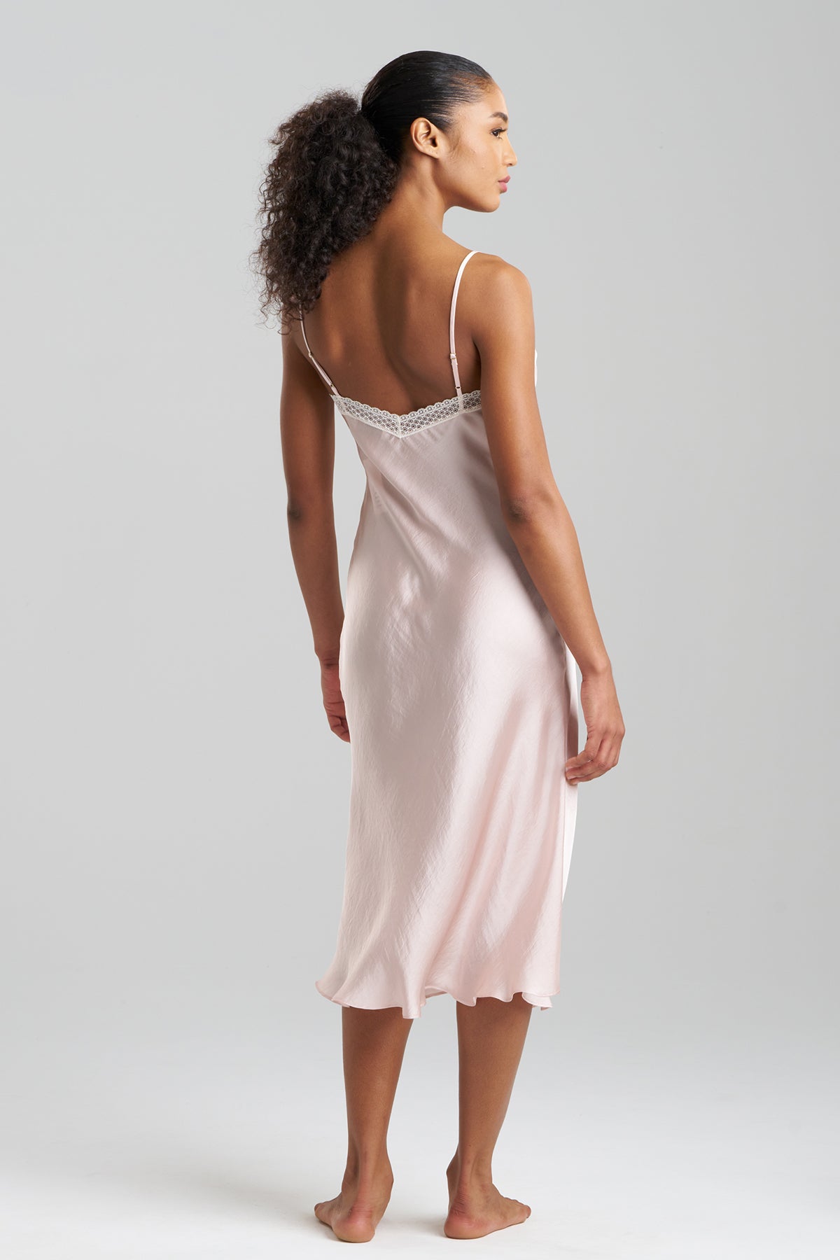 Ashley Icon Lace Slip Dress Shell Pink