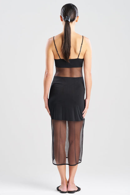 Gisele Mesh Slip Dress Black