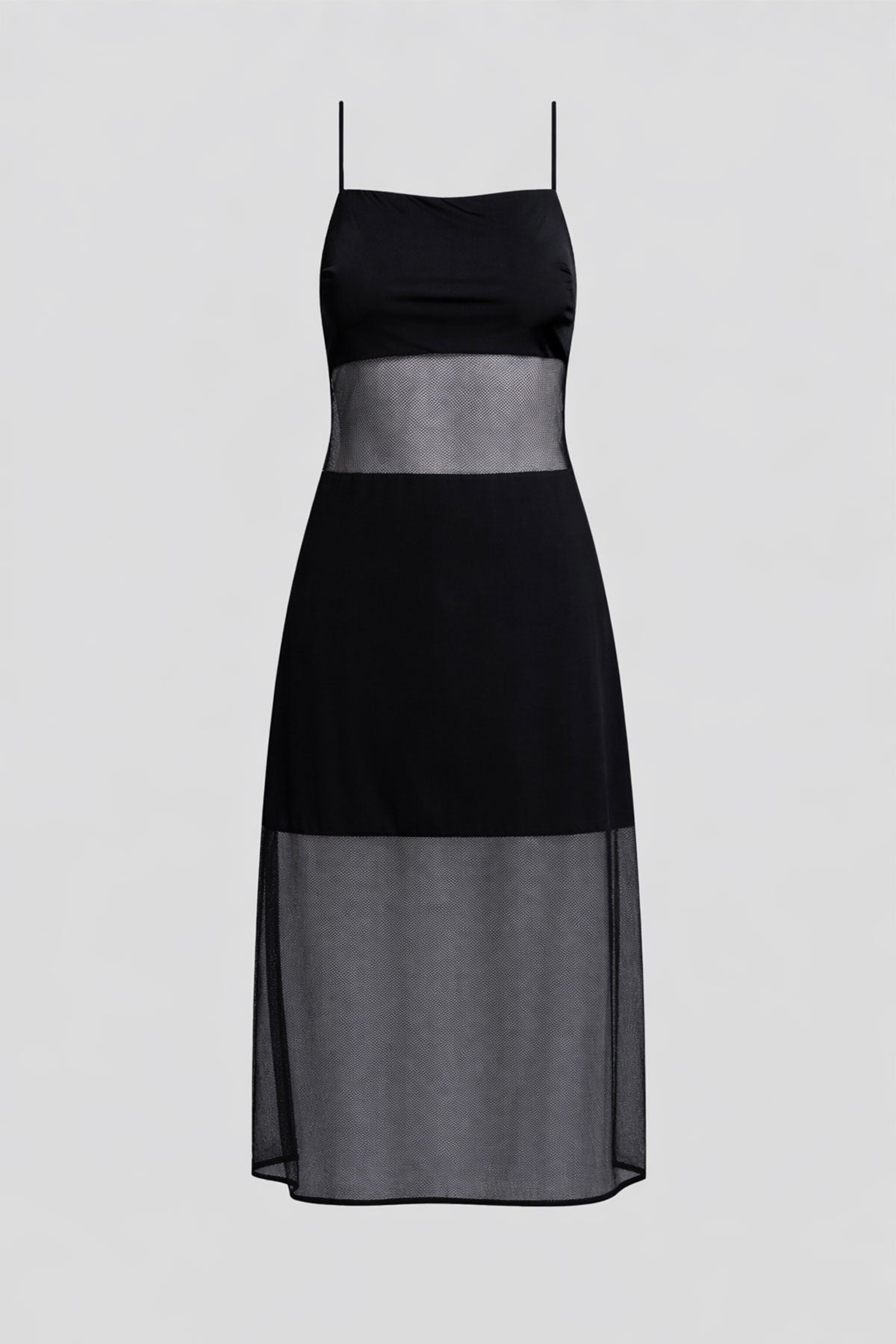 Gisele Mesh Slip Dress Black