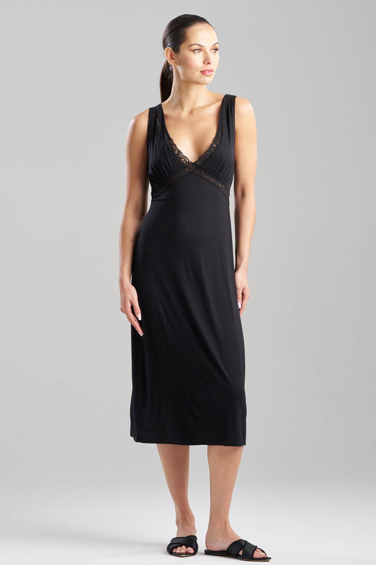 Buy Feathers Essentials Lenzing™ Ecovero™ Viscose Lace Applique Slip Dress in Black Online Black