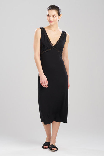 Buy Feathers Essentials Lenzing™ Ecovero™ Viscose Lace Applique Slip Dress in Black Online Black