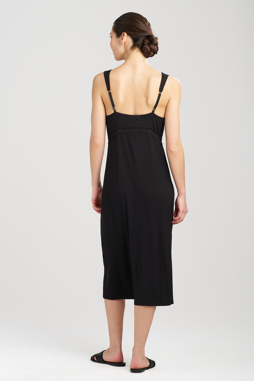 Buy Feathers Essentials Lenzing™ Ecovero™ Viscose Lace Applique Slip Dress in Black Online Black