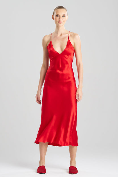 Buy Key Essentials V-neck Silk Gown in Scarlet Online Scarlet