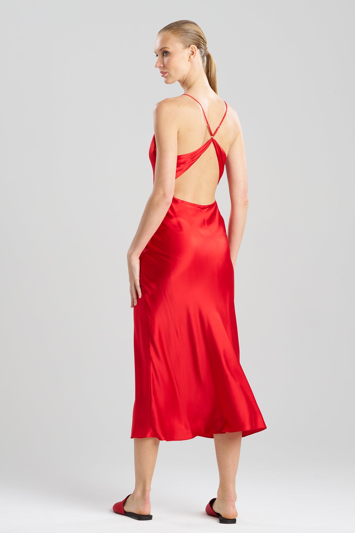 Buy Key Essentials V-neck Silk Gown in Scarlet Online Scarlet