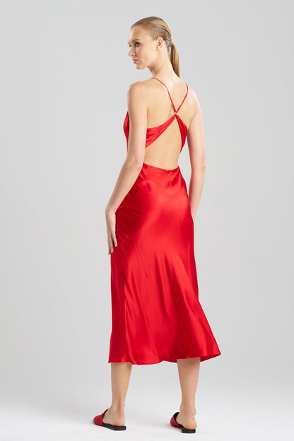 Buy Key Essentials V-neck Silk Gown in Scarlet Online Scarlet