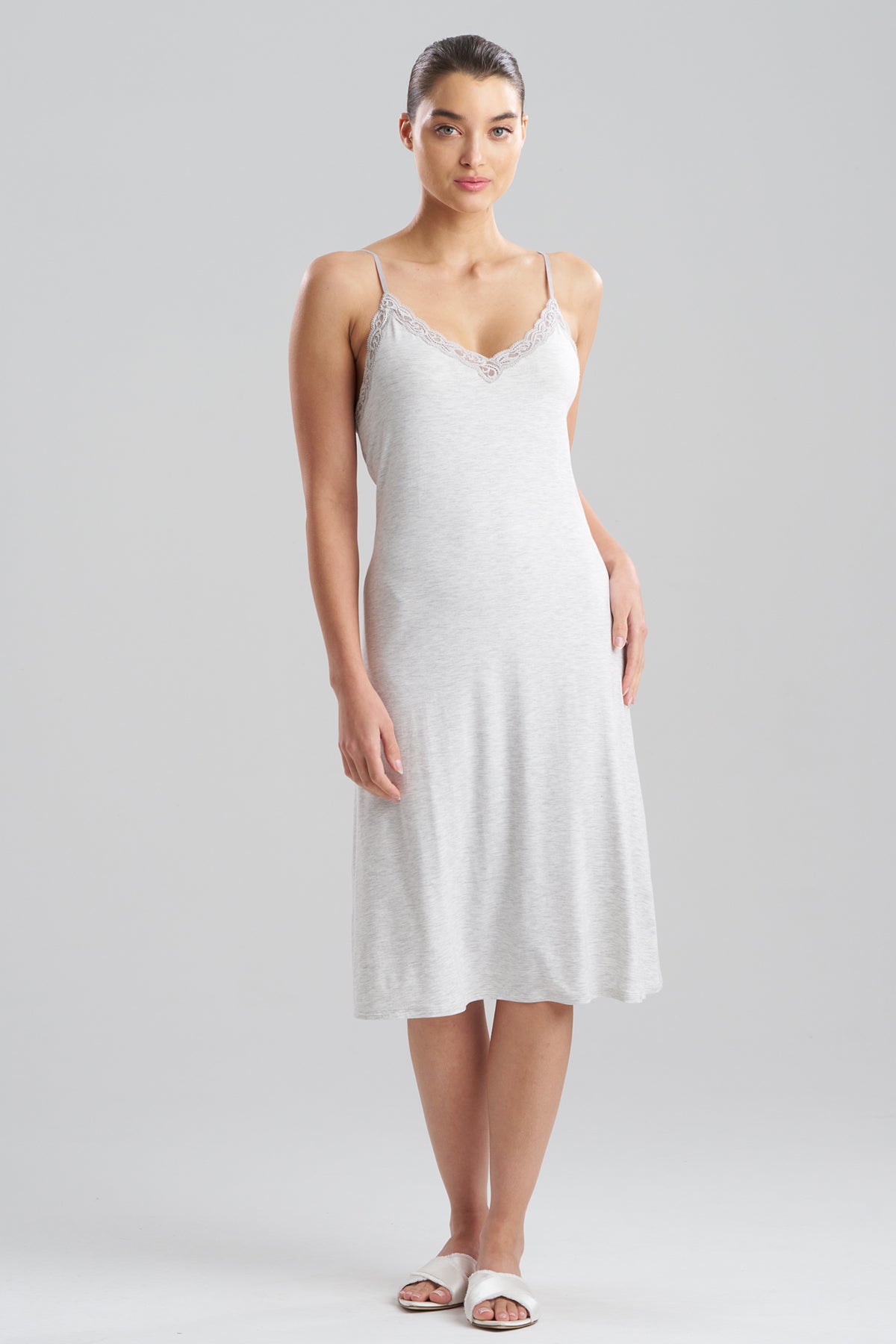 Feathers Essentials Lenzing™ Ecovero™ Viscose Slip Light Heather Grey