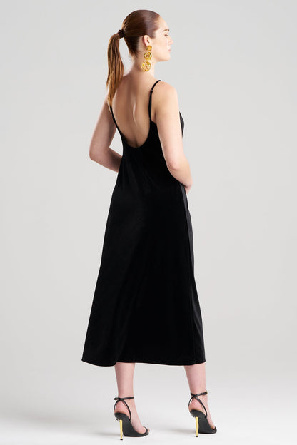Natalie Velvet Slip Dress Black