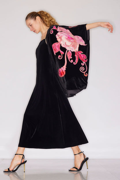 Natalie Velvet Slip Dress Black