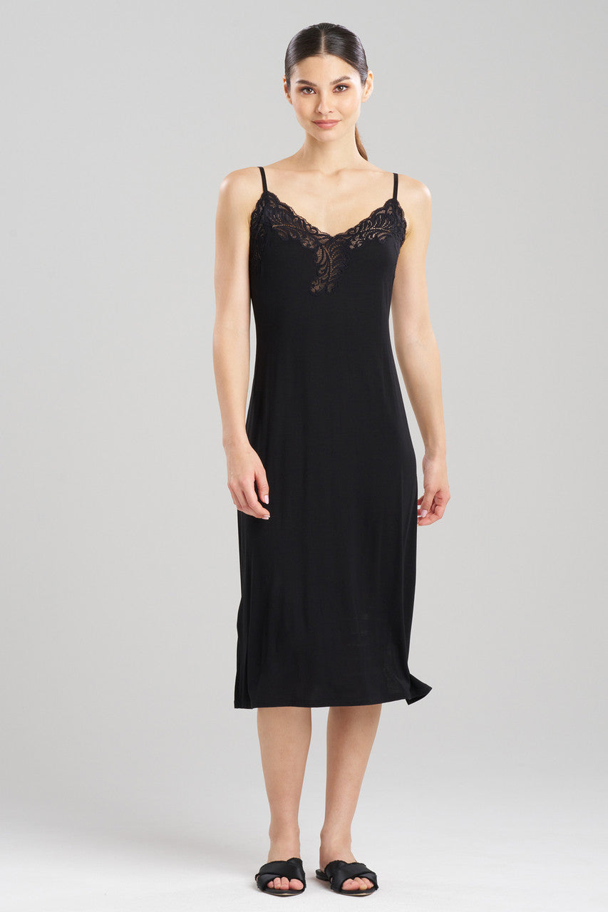 Buy Feathers Essentials Lenzing™ Ecovero™ Viscose Lace Slip Dress in Black Online Black