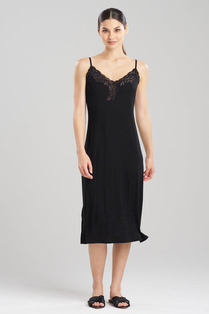 Buy Feathers Essentials Lenzing™ Ecovero™ Viscose Lace Slip Dress in Black Online Black