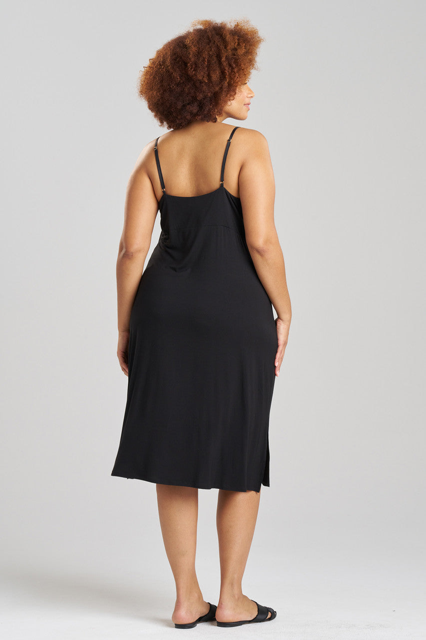 Buy Feathers Essentials Lenzing™ Ecovero™ Viscose Lace Slip Dress in Black Online Black