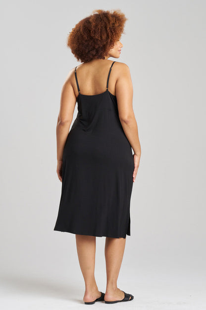 Buy Feathers Essentials Lenzing™ Ecovero™ Viscose Lace Slip Dress in Black Online Black