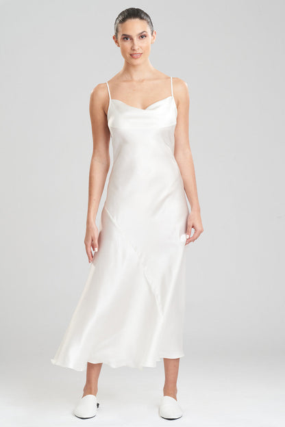 Buy Key Essentials Silk Cowl Neck Gown in Warm White Online Warm White