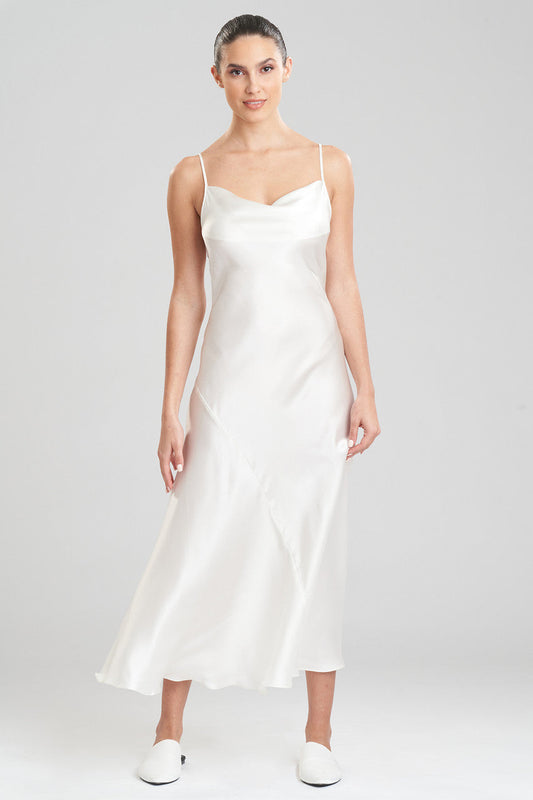 Buy Key Essentials Silk Cowl Neck Gown in Warm White Online Warm White