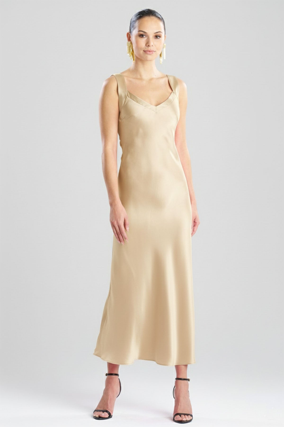 Key Backless Silk Slip Dress Frappe