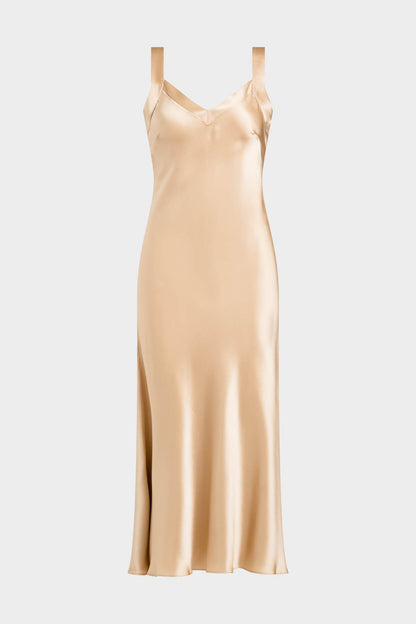 Key Backless Silk Slip Dress Frappe
