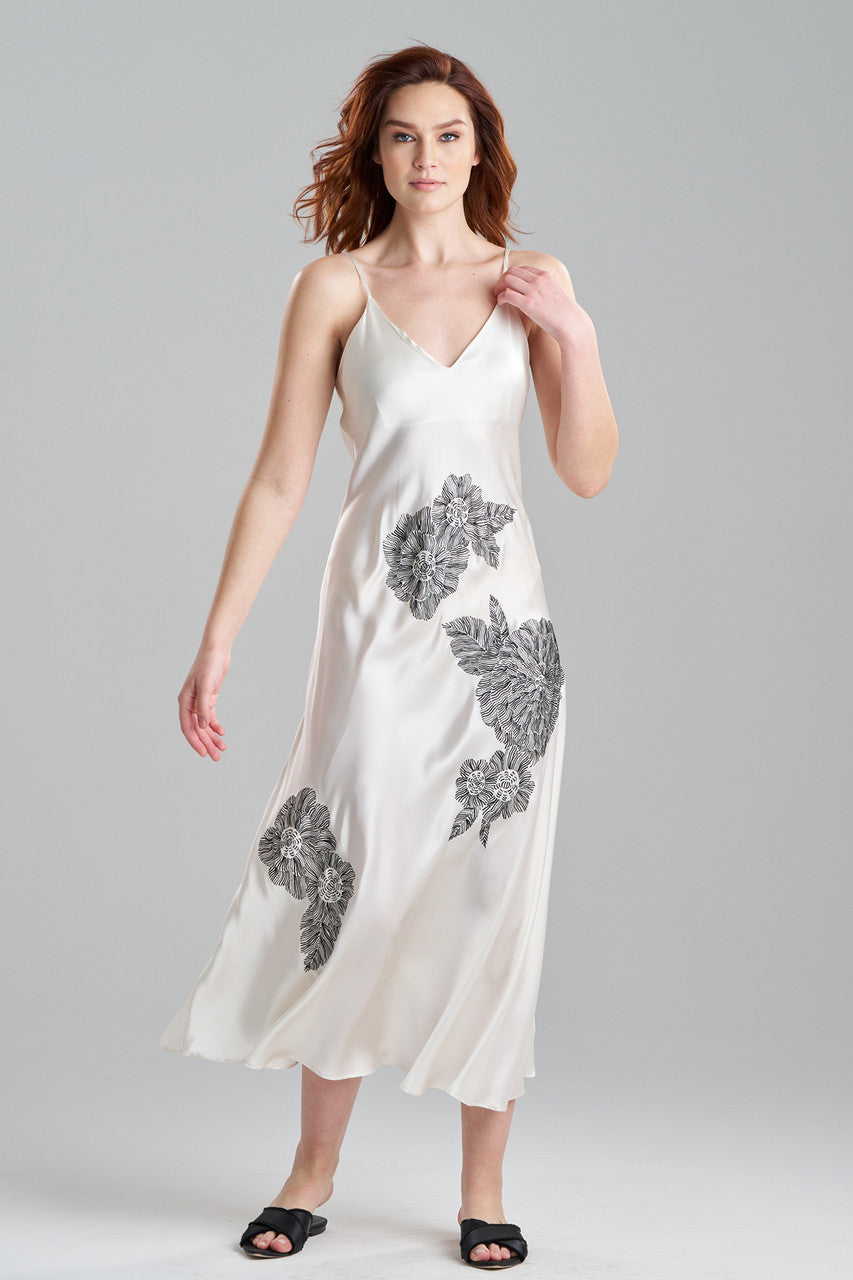 Buy Couture Miyoshi Embroidered Silk Gown in Warm White Online Warm White