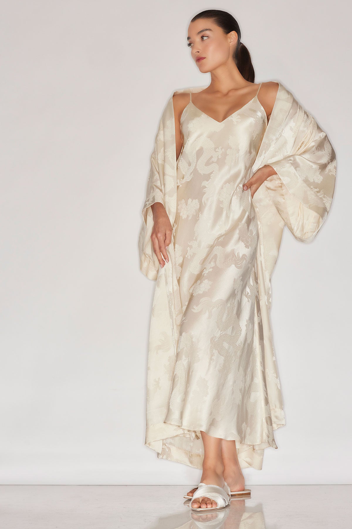 Buy Ines Dragon Gown in Warm White Online Warm White