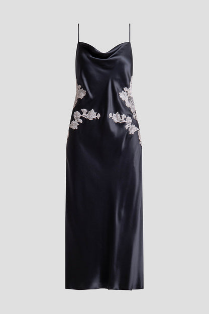 Buy Lolita Lace Silk Gown in Black/Ecru Online Black/Ecru