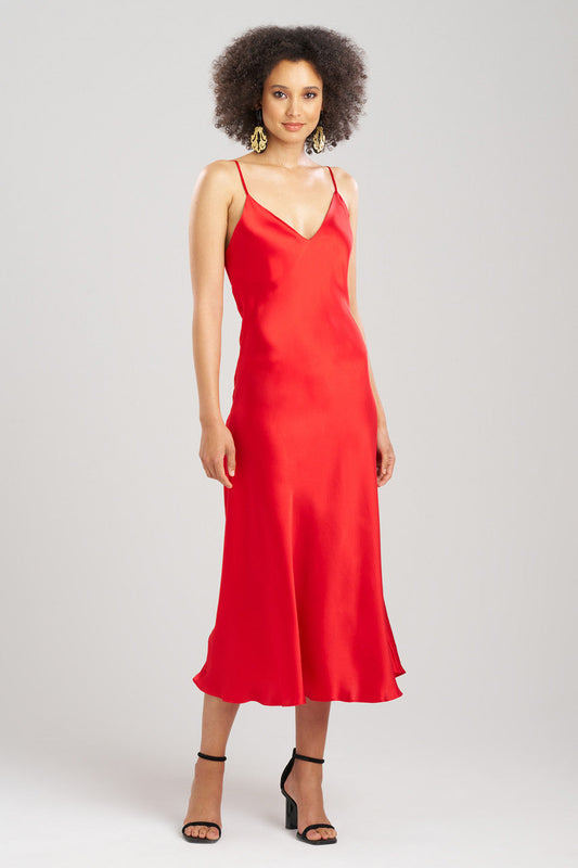 Buy Key Essentials Silk Gown in Scarlet Online Scarlet