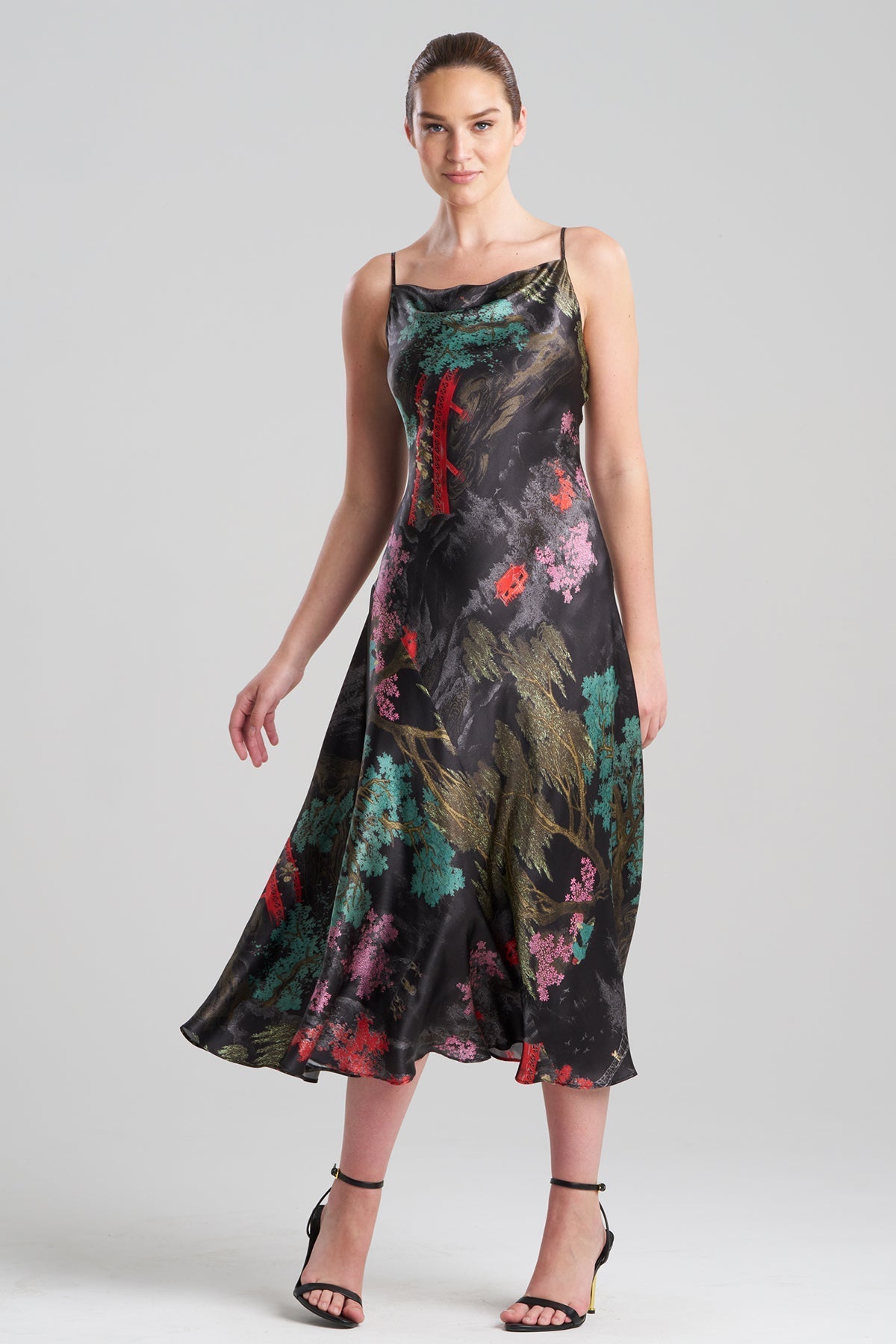 Nara Silk Slip Dress Black