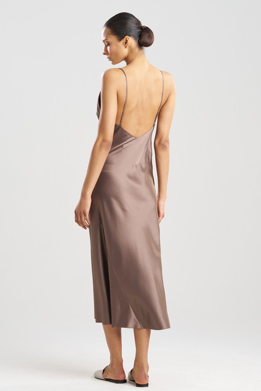 Buy Glamour V-Neck Gown in Taupe Online Taupe