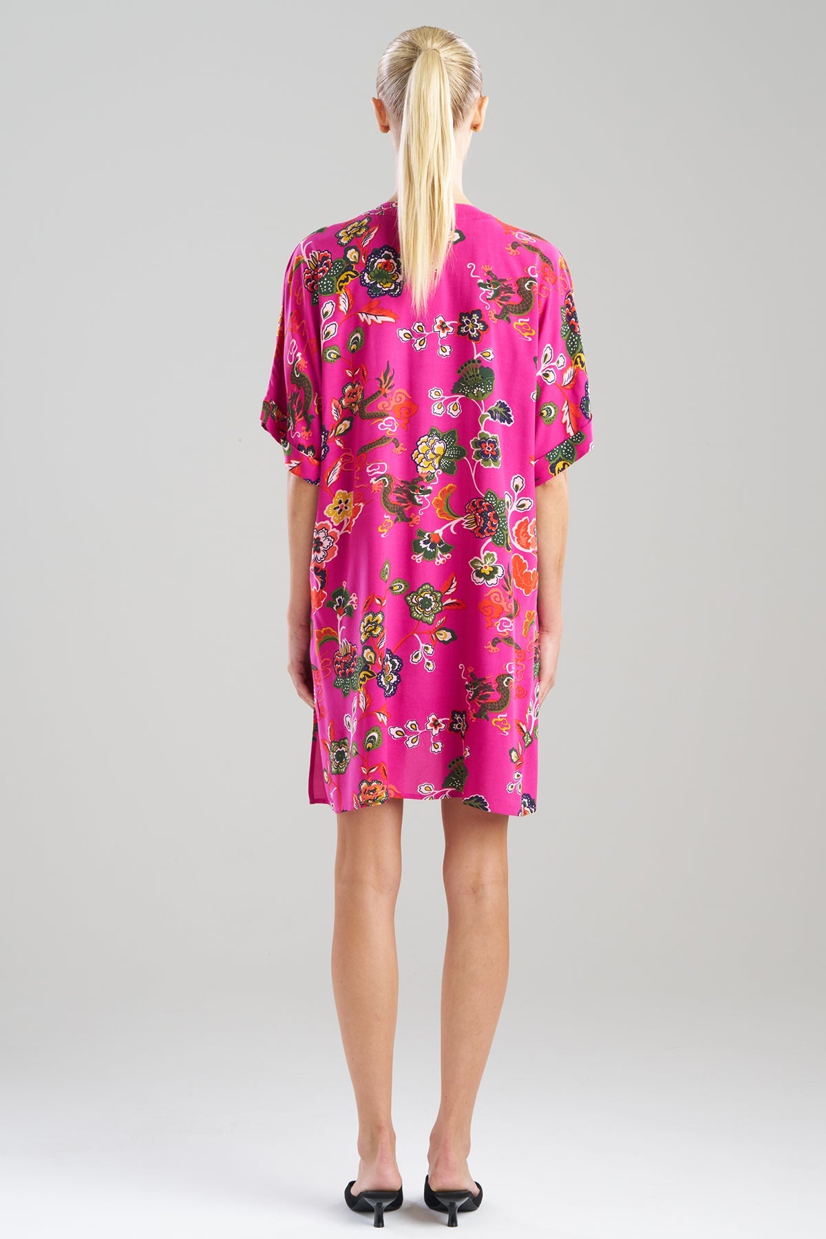 Fleur Dragon Printed Challis Sleepshirt Fleur Dragon Pink