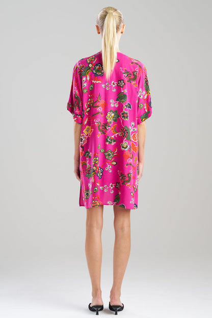 Fleur Dragon Printed Challis Sleepshirt Fleur Dragon Pink