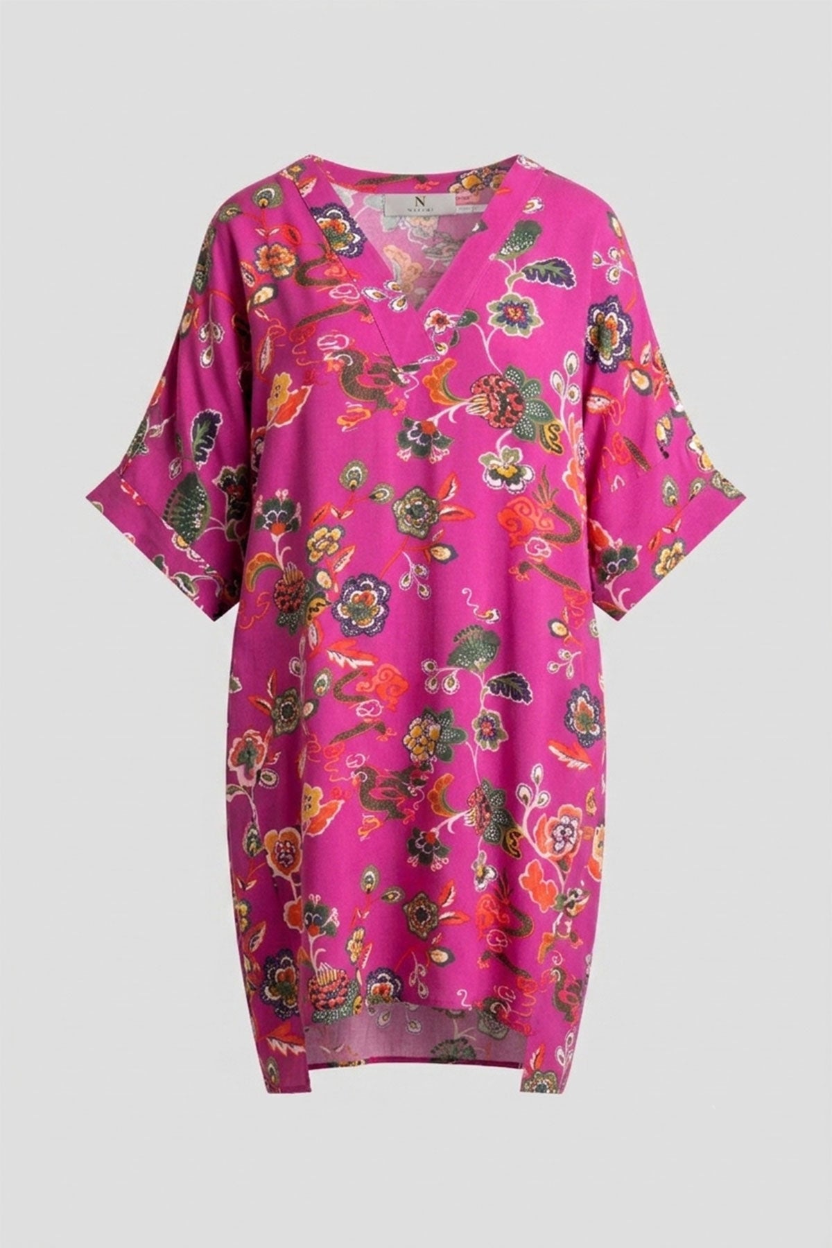 Fleur Dragon Printed Challis Sleepshirt Fleur Dragon Pink
