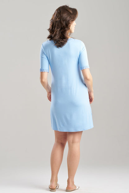Feathers Essentials Lenzing™ Ecovero™ Viscose Lace Sleepshirt Blue Jay