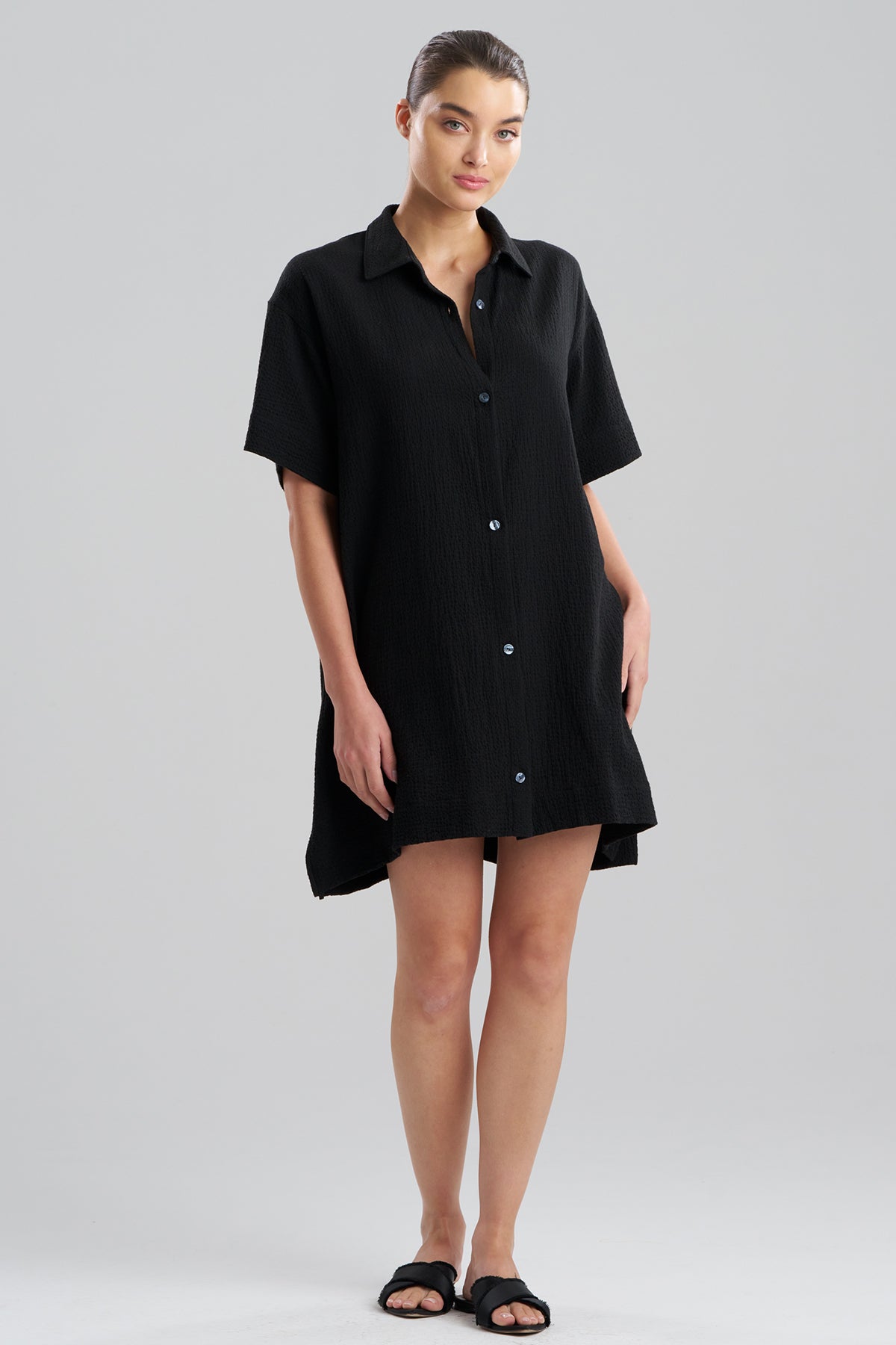 Onsen Cotton Sleepshirt Black