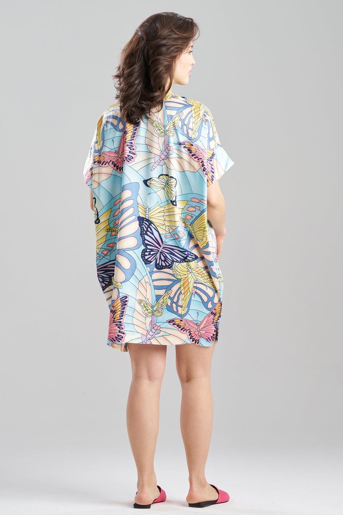 Papillon Printed Satin Sleepshirt Blue
