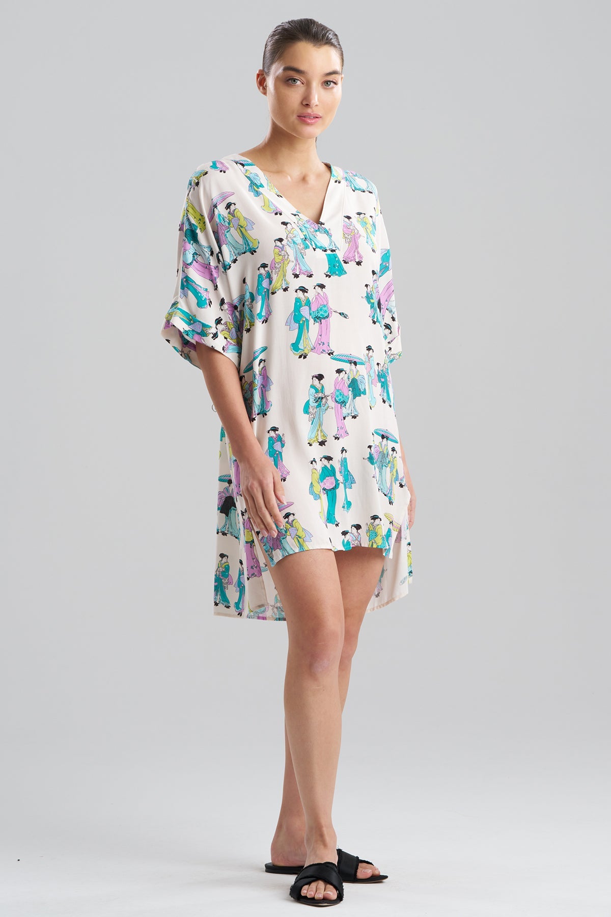 Geisha Challis V-Neck Sleepshirt Alabaster
