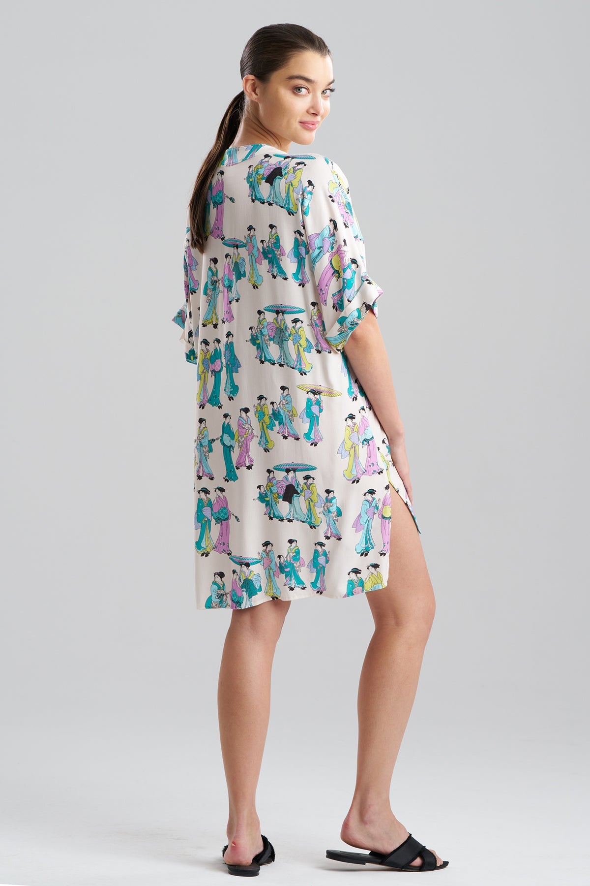 Geisha Challis V-Neck Sleepshirt Alabaster