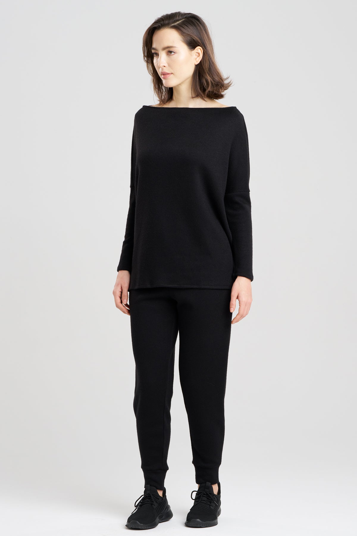Himalaya Sweater Knit Wedge Top Black