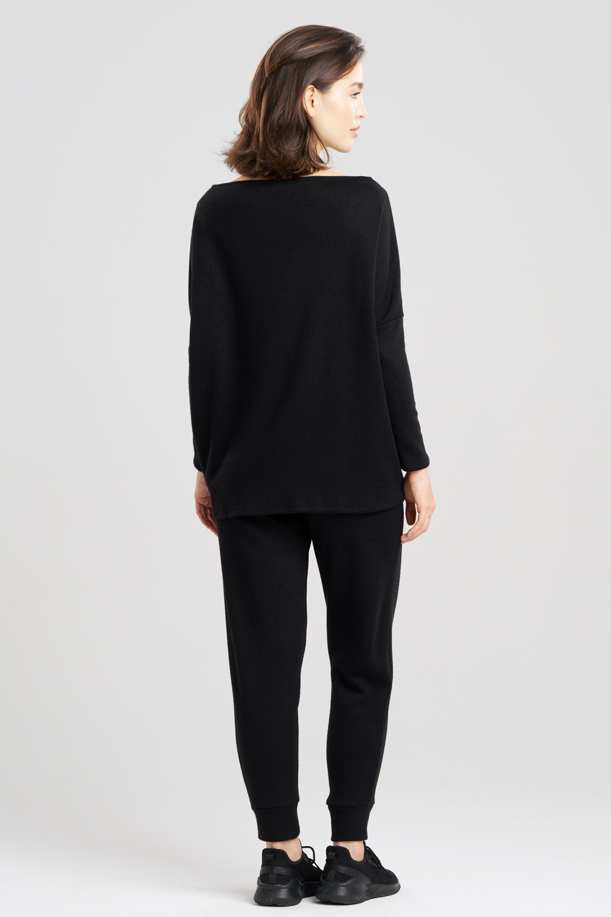 Himalaya Sweater Knit Wedge Top Black