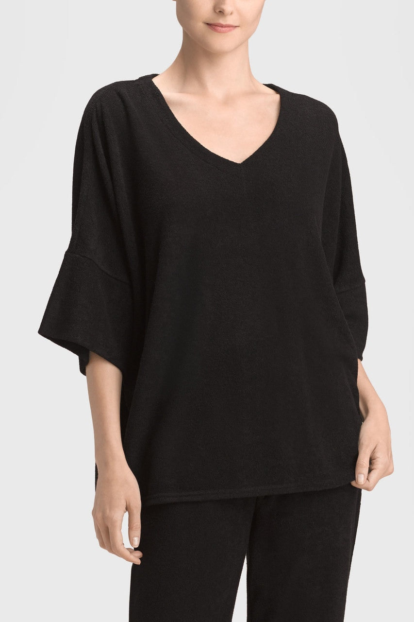 Buy Terry Lounge Top in Black Online Black